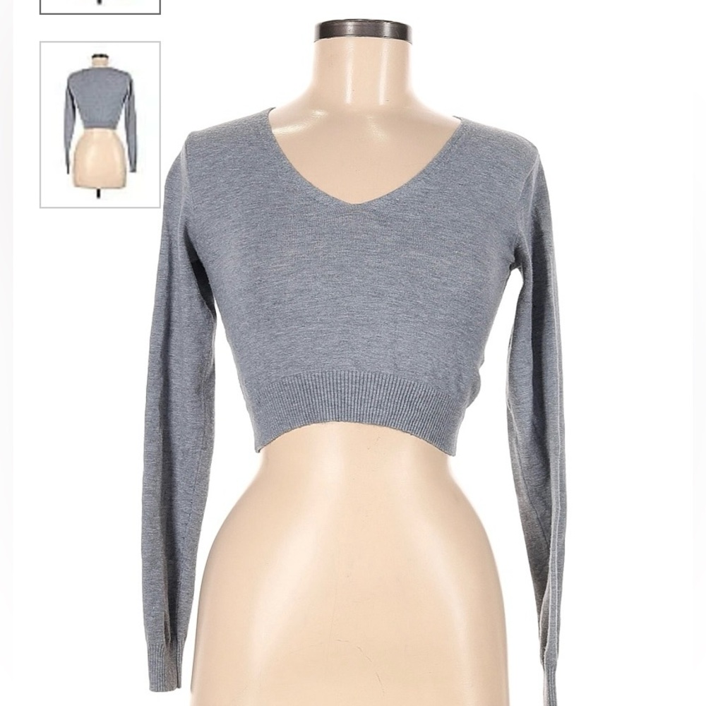 Grey Brandy Melville Cropped Sweater